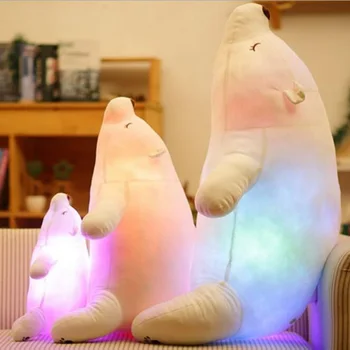 45/70 Cm Kawaii Pisane Blazine LED Mehko Plišastih Igrač Polarni Medved, ki je Svetlobna Igrača Light-Up Otroci Lutka za Otroke Darilo za Rojstni dan Doll