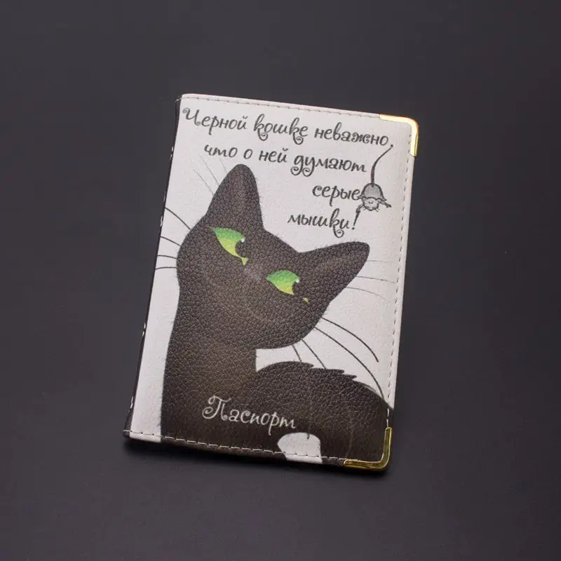 2019 ruske risanke mačka potni list kritje za ženske srčkan moda dokumentov za potovanje imetnika kartice moških vroče prodajo nove blagovne znamke kartic primeru