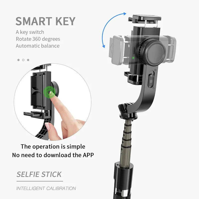 L08 Anti-Shake Selfie Palico Bluetooth Daljinsko upravljanje Nastavek za 360° Obračanje Pametni Telefon Selfie Imetnika Vlog Live Show Za IOS Android