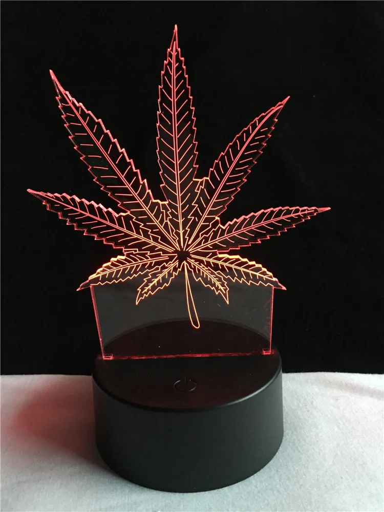 Maple Leaf Oblikovan 3D Lučka LED USB Lučka na Dotik RGB Barv previjalna Miza Noč Svetlobe Postelji Dekoracijo LED Lučka Moda Ustvarjalne