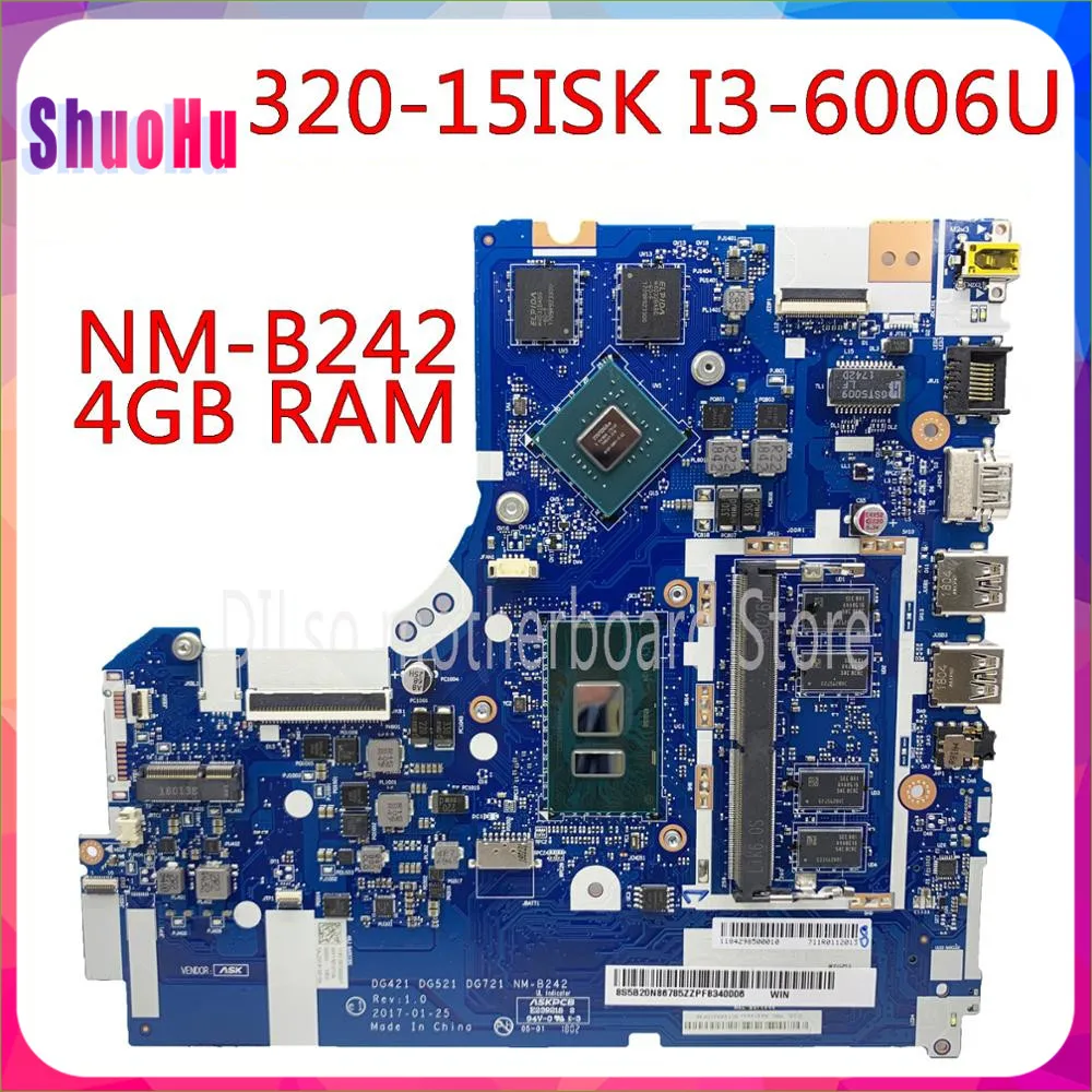 KEFU DG421 GD521 DG721 NM-B242 I3 6006U 4G Za Lenovo 320-15ISK 520-15ISK Zvezek Motherboard CPU DDR4 Test Ok Thinkpad