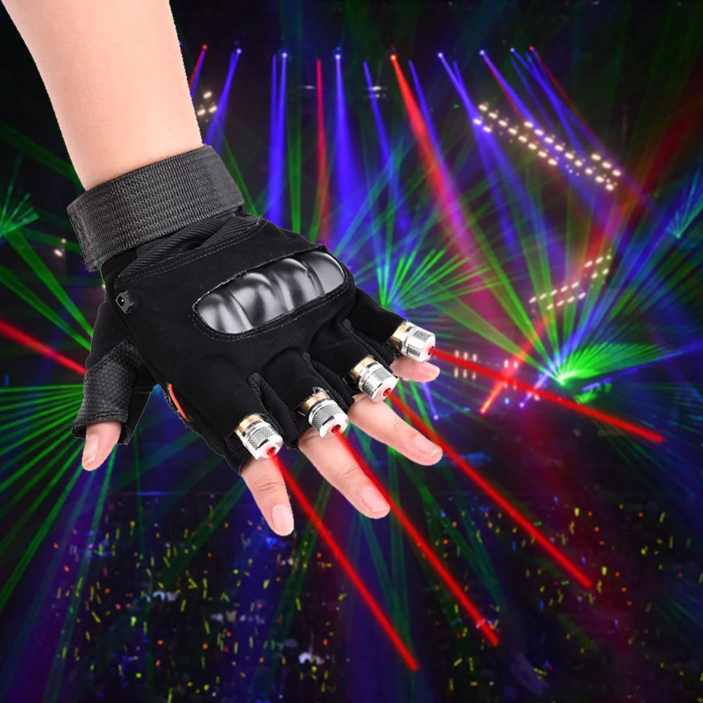 1pc stranka LED Moških Levo/Desno, Rdeče/Zeleno Lasering Svetlobe Rokavice Ples Fazi Kažejo, DJ Klub Prop Halloween Laser Sijaj Bangle rokavice