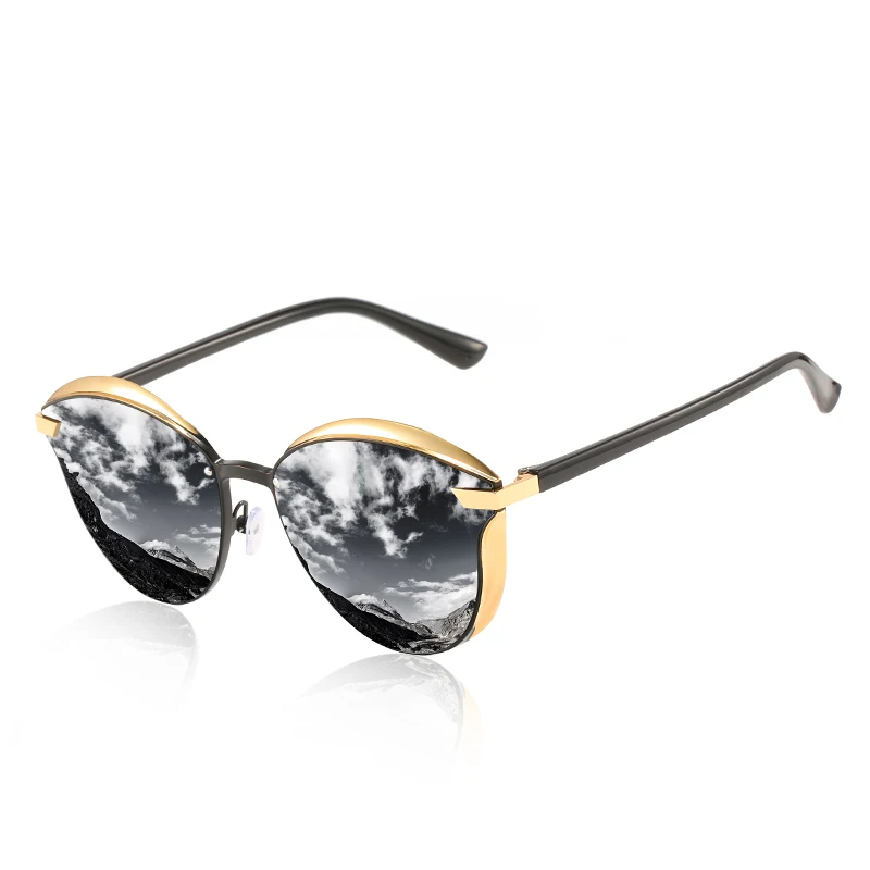 2020 Modi Nove Mačka Oči, Sončna Očala Ženske Blagovne Znamke Design Kovinski Okvir Ogledalo Sončna Očala Letnik Rimless Gradient Očala Za Femal