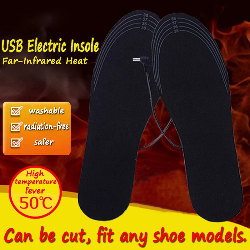 Unisex Zimske Toplejše Noge USB Ogrevano Čevlji Vložek Udobno Mehko Električna Ogrevana Čevelj Blazine Vložki Čevlje za ponovno Polnjenje