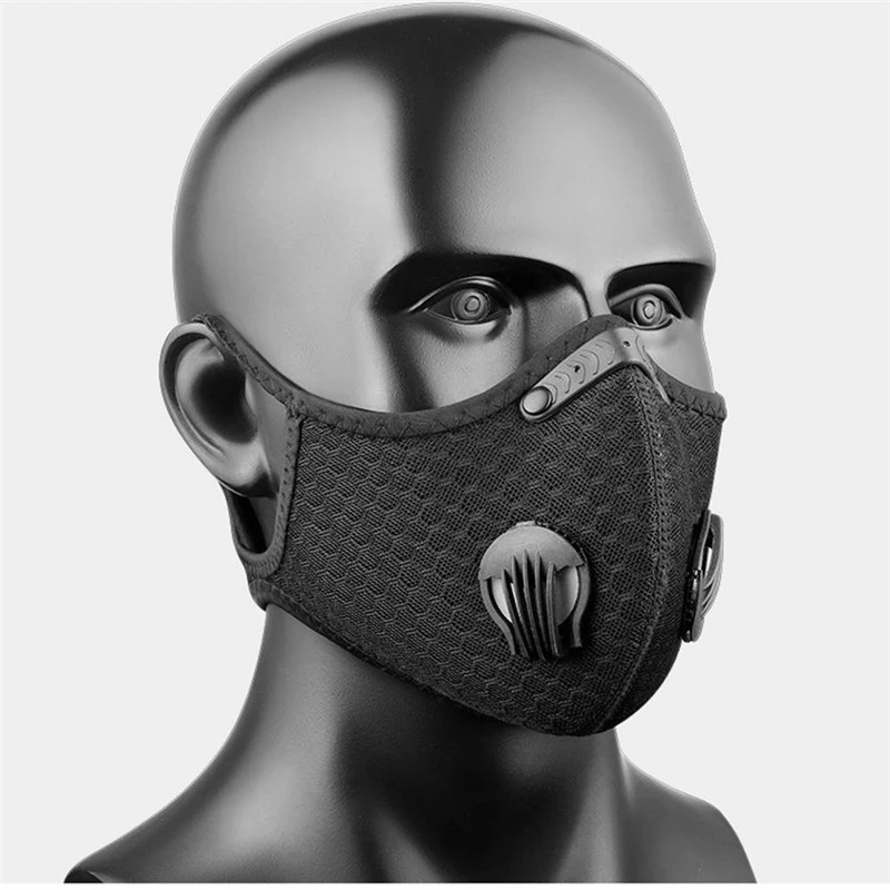 3 Velikost Black Kolesarjenje Masko z Ventilom PM 2.5 Filter za Večkratno uporabo Stroj Masko oglje Dihanje Kolo Usta Kape masko