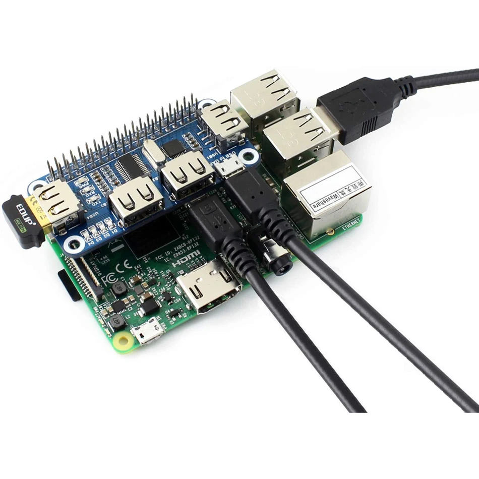 Raspberry Pi USB za Ethernet RJ45 Network Port USB Hub Razdelilnik 3 Vrata USB 5V Klobuk za Raspberry Pi 4 Model B/3B+/3B/Nič W