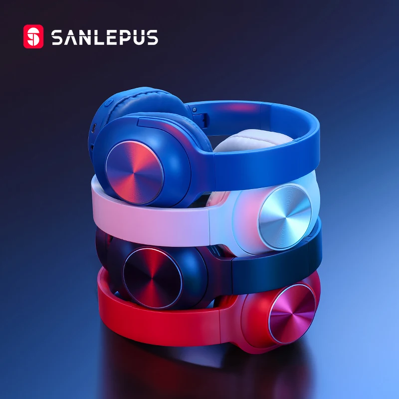 SANLEPUS Bluetooth Brezžične Slušalke Prenosne Stereo Slušalke z Mikrofonom Za Glasbo, Slušalke Za iPhone, Samsung Xiaomi