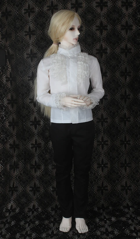 Lutka pribor bjd oblačila 1/3 Bjd 70 cm lutka moško obleko nastavite belo srajco črne hlače druge velikosti se lahko meri