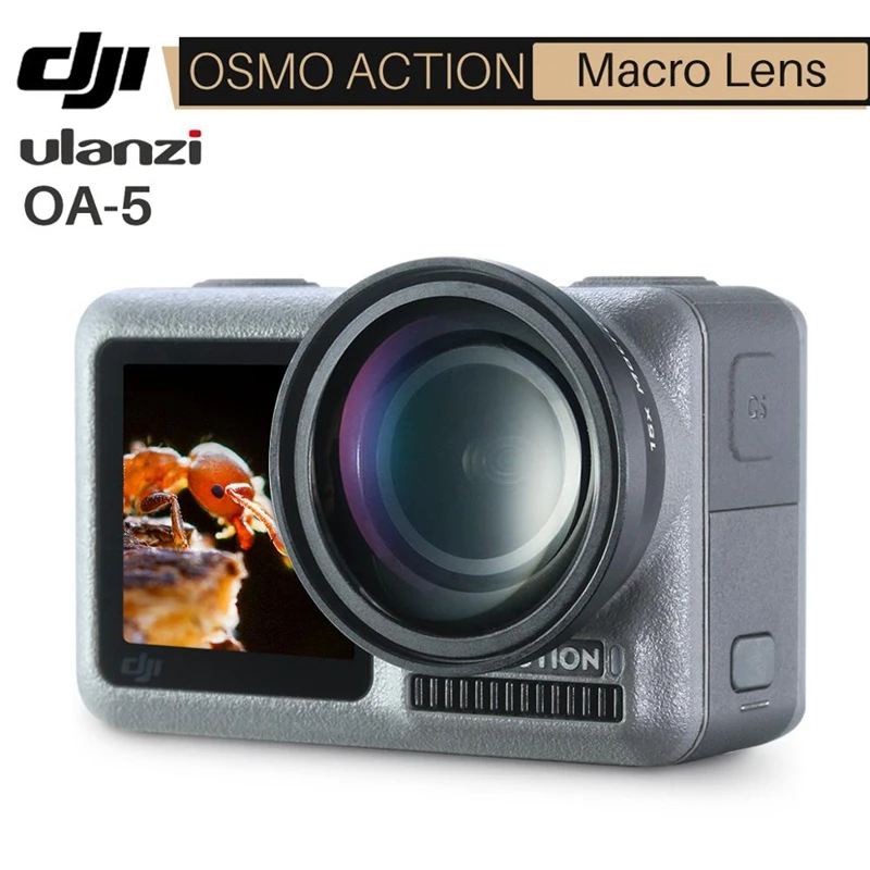 Spodbujanje--Ulanzi OA-5 15X Makro Objektiv Kamere za Dji Osmo Dejanje HD 4K Optično Steklo, Zunanje Osmo Ukrepe Makro Objektiv Dejanje Acce