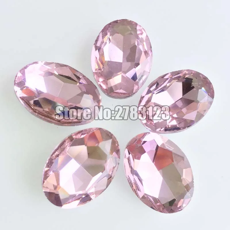 Brezplačna dostava AAA Stekleni Kristali, roza barve, ovalne oblike pointback okrasnih,diy/nail art/dodatki za Oblačila SWOP010