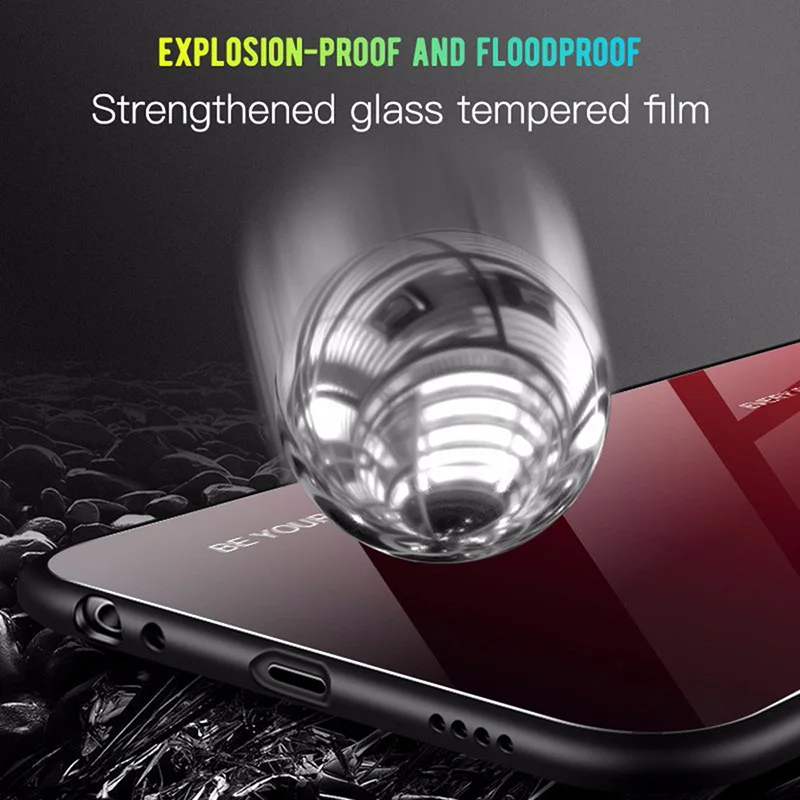 Trdi kovček Za Huawei Honor 9X Premium Primeru Luksuznih Gradient Stekla Nazaj Kritje Mehki Silikonski Okvir Odbijača Za Čast 9X Globalni Primeru