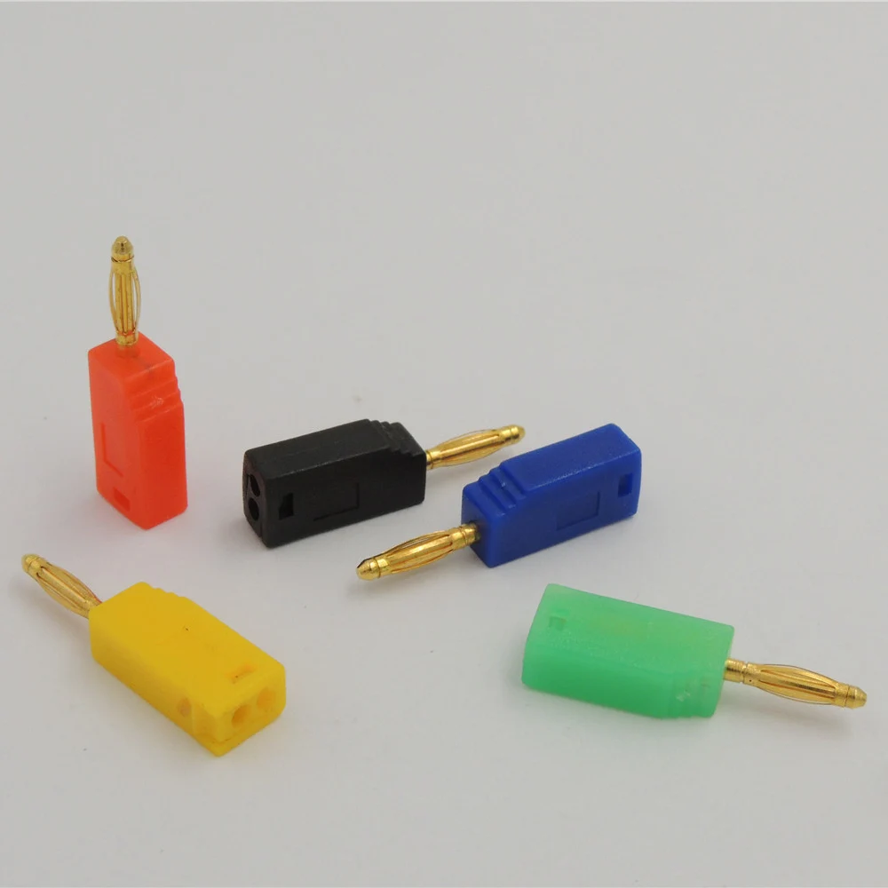 20pcs 5 barvo pozlačeni 2 mm stackable Banana Vtič Jack Moški Adapter, priključek za Avdio zvočniški Kabel