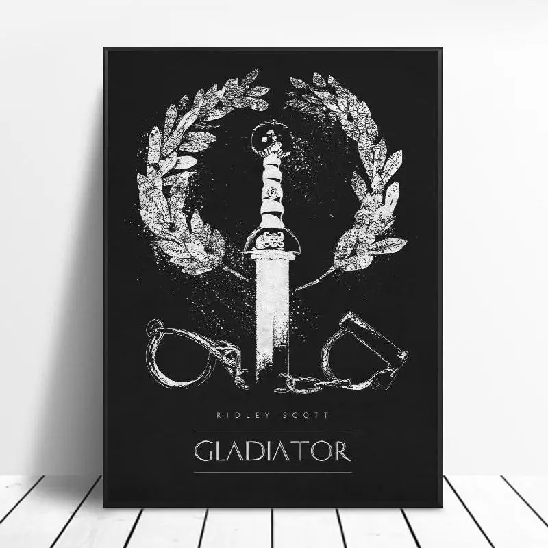 Gladiator Black & White Klasične filmske Plakate Svile WALL Art Dekor Tiskanje Brez Okvirja