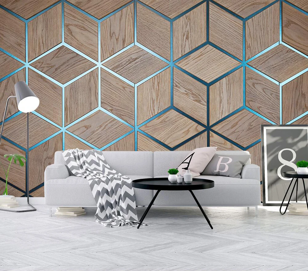 Ozadje po meri preprosta modna zidana geometrijske lesa zrn skladu ozadju stene