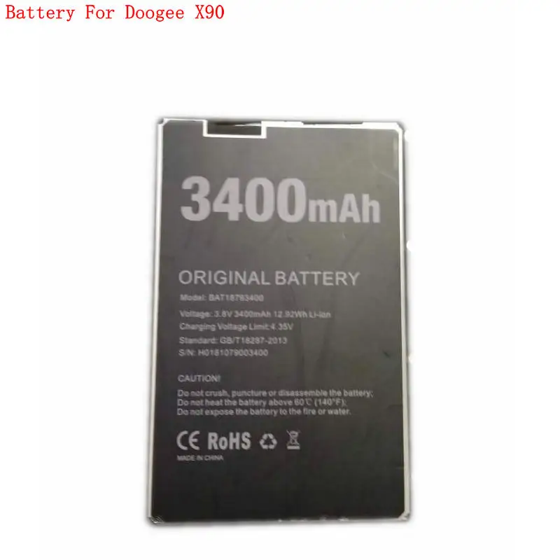 Original Baterija Za Doogee X90 3400mAh Mobilni telefon Polnilne Li-ion Baterije s številko za sledenje