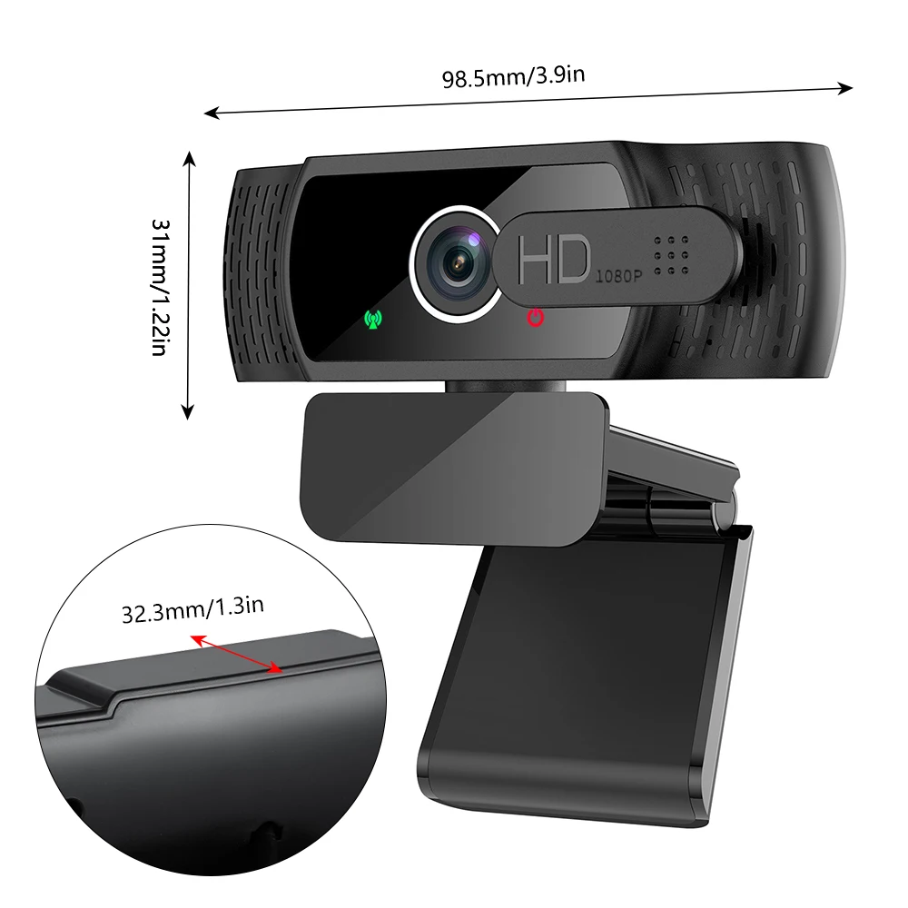 Samodejno ostrenje Webcam 1080P HD Kamero USB za Računalnik PC Spletna Kamera Z Mikrofonom Webcamera HD Video Web Cam