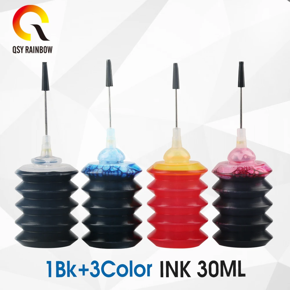 QSYRAINBOW 4 Kos Univerzalno 30 ml barva črnila za ponovno Polnjenje Ink komplet Za HP za Canon za Brata, za Epson za Lexmark tiskalnik Cartidage