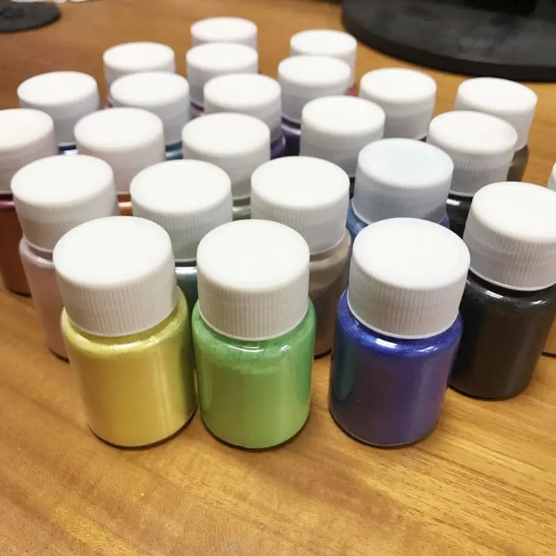 24 Barv Kozmetični Razred Pearlescent Naravnih Mica Mineralnih Prahu Epoksi Smolo, Barvilo, Pigment Biser