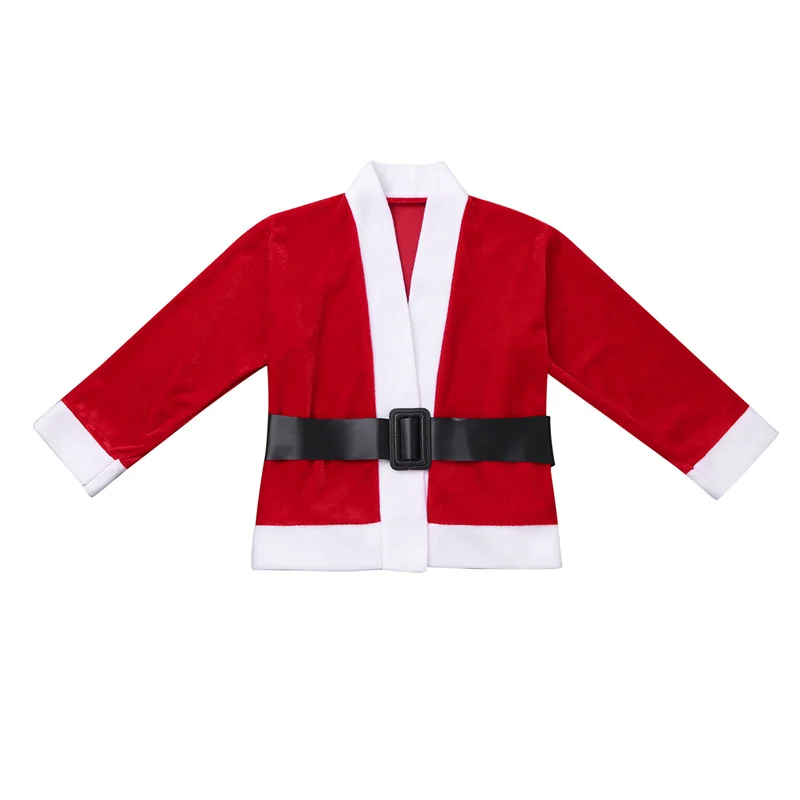 Otroci Fantje Božič Santa oblačila Cosplay Kostum Obleko z Dolgimi Rokavi Vrhovi s Klobuk, Brado Hlače Pas Nastavite Božič Otroci Obleko Gor