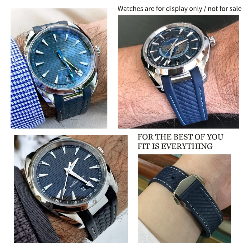 20 mm, Gume, Silikona Watch Traku, Primerni Za Omega Seamaster 300 NA Aqua Terra 150 Ultra Lahka 8900 Jeklene Sponke Watchband Zapestnice