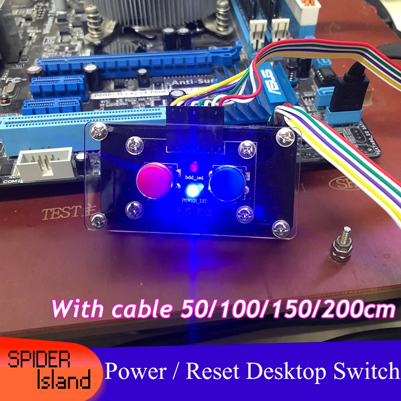 Namizni Računalnik Stikalo Kabel Stikala za Vklop Kabel Gumb za napajanje (Power / Reset Gumb za ponovni zagon LED Napajalni kabel Adpter 50/100/200cm
