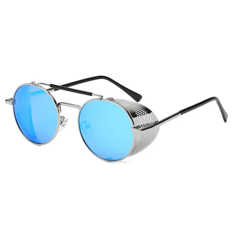 Modno Kovinsko Krog Steampunk sončna Očala Moški Ženske blagovne Znamke Design Letnik Sunglass Visoke Kakovosti UV400 Očala Očala Odtenki