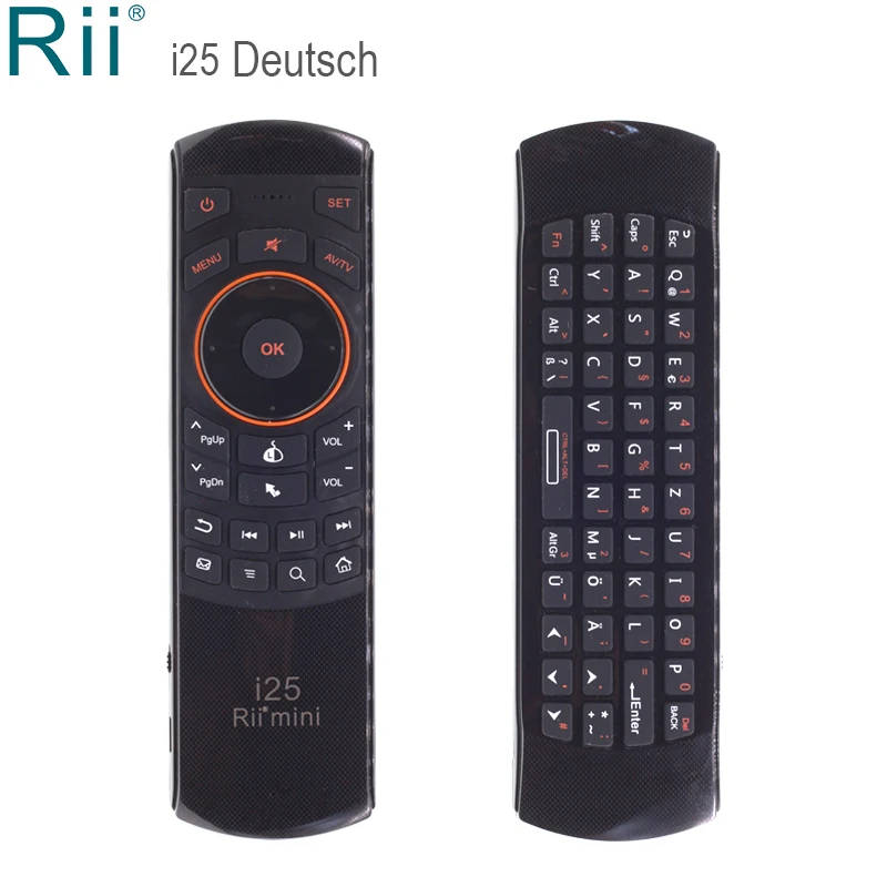 Rii i25 nemškem jeziku (Deutsch) Mini Brezžična Tipkovnica 2,4 GHz Brezžična Air Miška z IR Funkcijo, za Android TV Box Mini PC IPTV