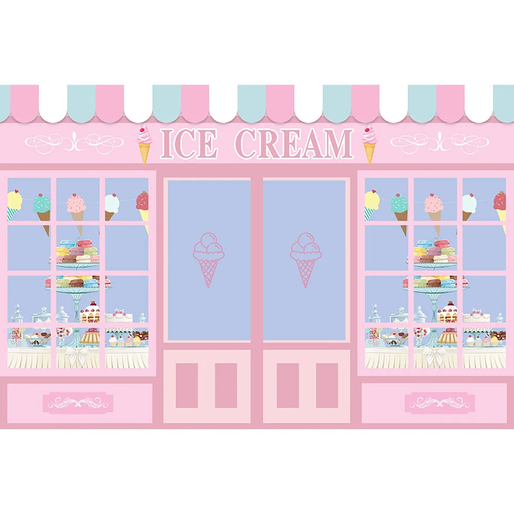 Ice Cream Temo Rojstni Dan Ozadje Sladko Sladico Prodajalna Dekle Rojstni Dan Namiznih Namizni Dekor Ozadju Roza Sladoled Salonu