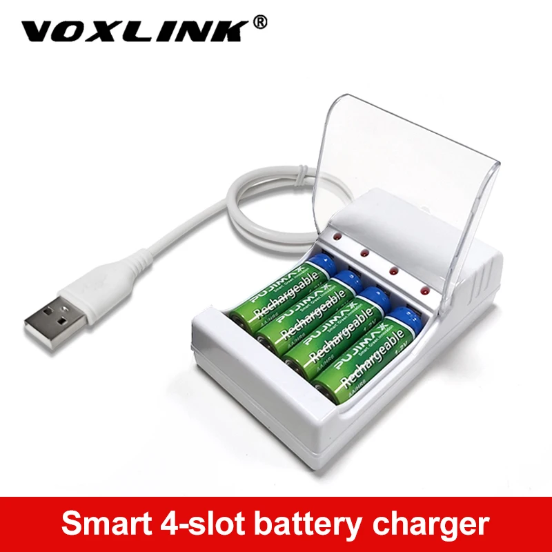 VOXLINK 4Slots Hitro Polnjenje, Polnilnik Baterij USB Izhod kratkostična Zaščita AAA/AA Baterija za ponovno Polnjenje Standard Postaja