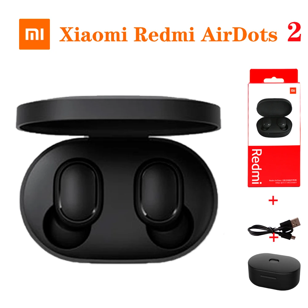 Xiaomi Redmi AirDots 2 Brezžična tehnologija Bluetooth 5.0 TWS Slušalke Brezžične Darilo Silikonski Zaščitni Pokrov Primerih+Kabel za Polnjenje slušalke