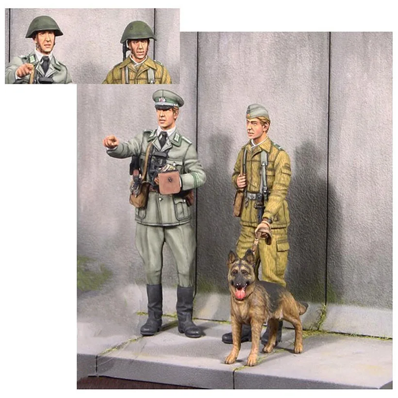 1/35 sodobne posadka vključuje 2 človek in pes Smolo slika Model kompleti Miniaturni gk Unassembly Unpainted