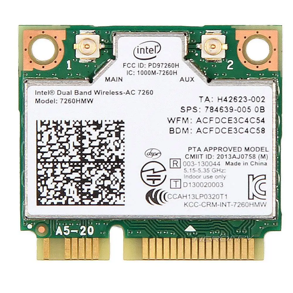 Brezžično kartico za intel 7260HMW ac 710661-001 ac 7260 dual band 867mbps WiFi+BT 4.0 PCIe Half Mini za HP EliteBook 840 14 17