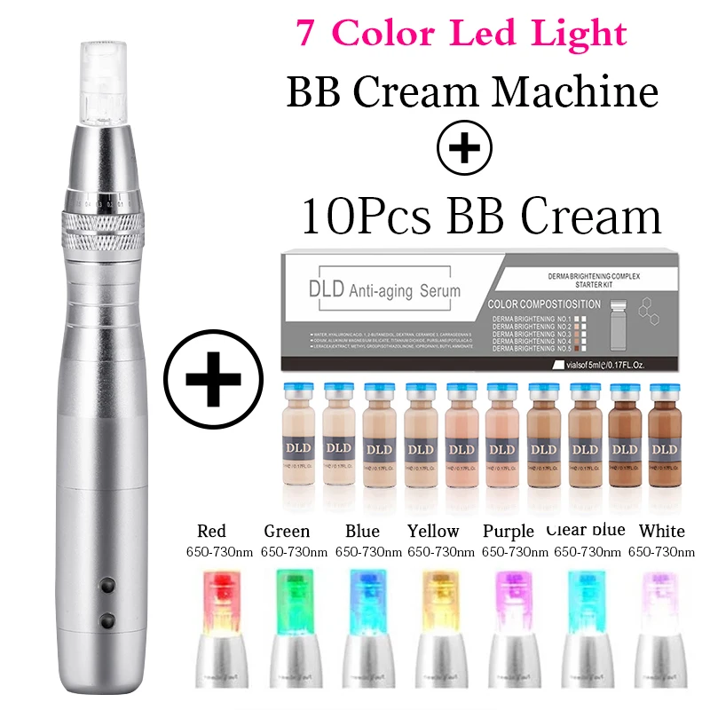 7 Barva Svetlobe LED PMU Pralni BB Krema za Sijaj Mesowhite ampul Microneedles zdravljenje pralni Za zob Odstraniti Akne Gubam