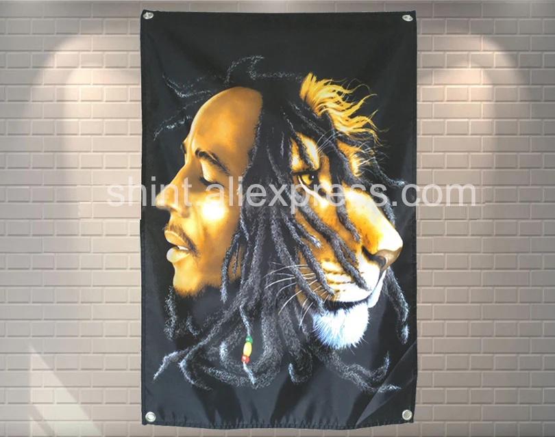 Bob Marley Zastava Banner Poliester 144* 96 cm Visi na steni 4 grommets po Meri Zastavo zaprtih lev