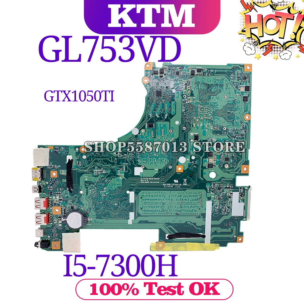 ZX73V za ASUS GL753VD GL753VE FX73VD GL753V prenosni računalnik z matično ploščo mainboard test OK I5-7300H cpu GTX1050TI