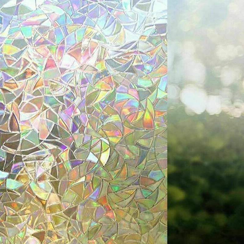 Okna 3D Film Mavrica Reflektivni Dekorativni Zasebnosti Statične Oklepa Stekla Nalepka