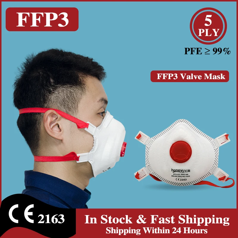 FFP3 Masko Maschera Masko Máscara CE, ki so Odobrene Masko z Ventilom 5 Plasti Filtra, Pol Skodelice Usta Ventil Maske FFP3 Respirator