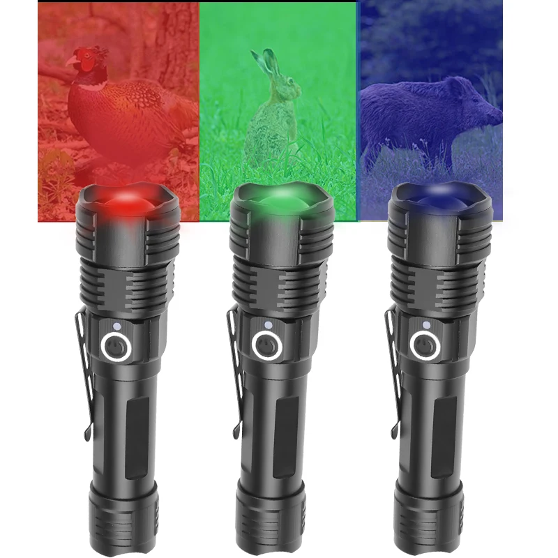 Alonefire X17 Rdeča Vijolična Bela Zelena 4 v 1 led svetilka Multi-funkcijski USB Polnilne Taktično svetilko Lov baklo
