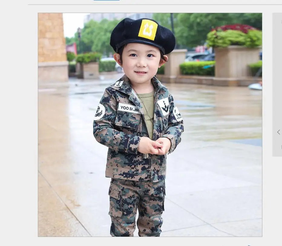 2016 Pomlad Jesen Malo Fantje, Moda Prikrivanje Oblačila Komplet Dojenček Fant Vojaško Uniformo Oblačila za Otroke Šport bo Ustrezala 2 Kos