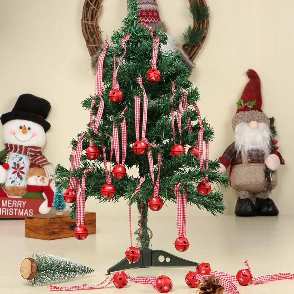 OurWarm 20Pcs DIY Božično Drevo Obrtno Kovinsko Snežinka Jingle Bell Kroglice Vesel Božič Bell Božično Drevo Ornament Dekoracijo