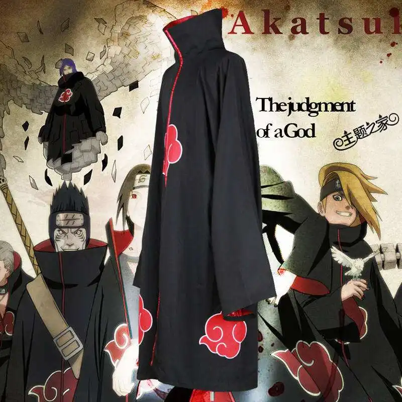 2019 Anime NARUTO Akatsuki Uchiha Itachi Cosplay Kostume Unisex Otroci Odrasli, Ninja Plašč Jumpsuits Plašč+Glavo Haljo Obleko
