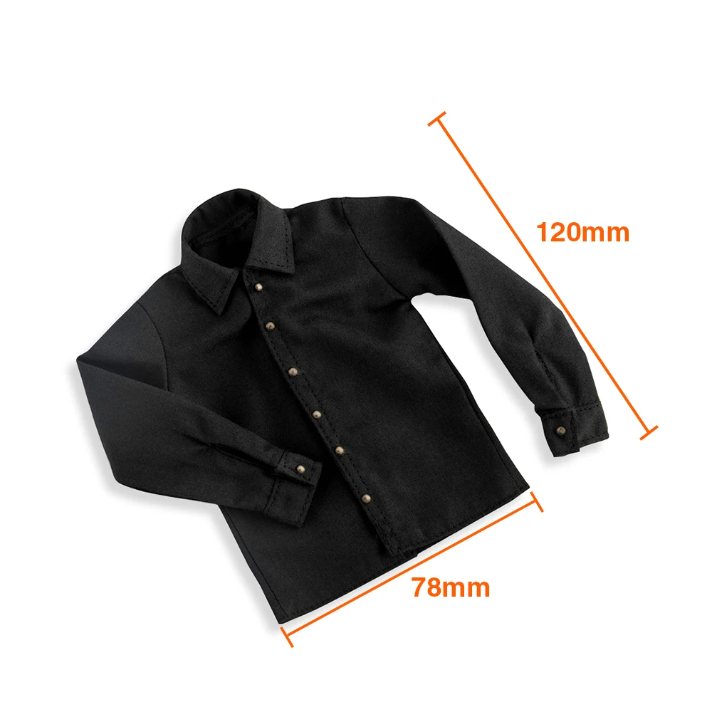 Na Zalogi 1/6 moški slika oblačila majica model črno srajco ovratnik močno vojak majica za 12 inch Dejanje slika Dodatki