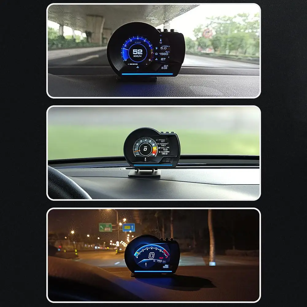 2020 Avto HUD OBD Diagnostika Optičnega GPS Smart Head Up Display Hitrost Spremljanje 9 Vmesnik, Digitalni Merilnik, Merilnik Turbo Zavore Test
