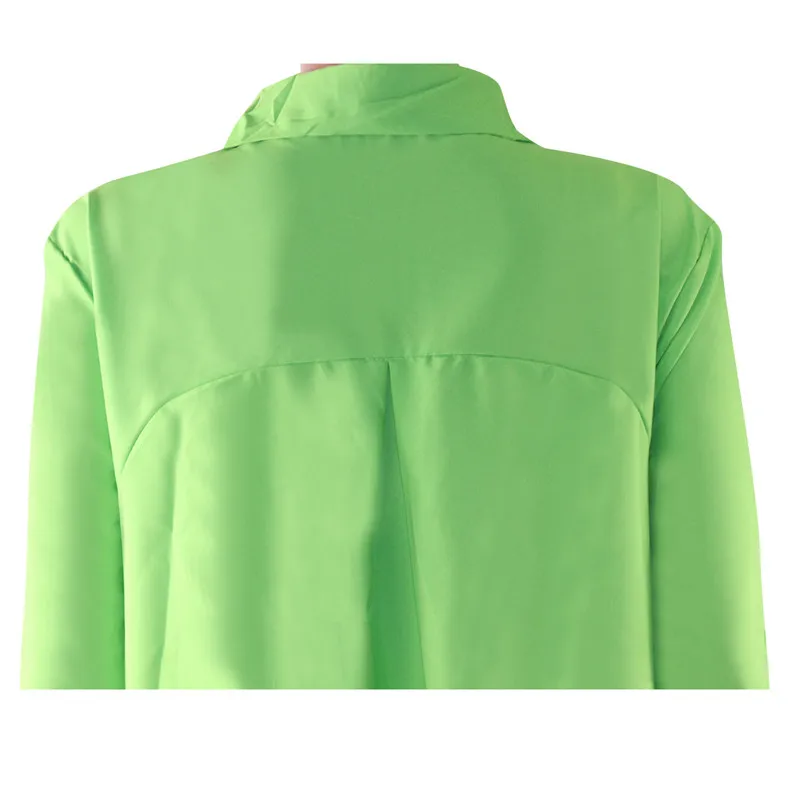 Zelena Ohlapno Majico, Obleko Žensk pa navzdol Dolg Rokav Prevelik Obleko Nezakonitih Robom Eleganten Stranka Klub Tipko Shift Obleko Žepi