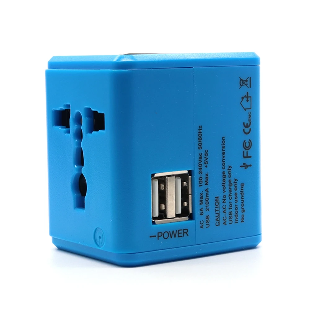 Potovalni Adapter Več barve Električni Vtič Napajanje Univerzalno Socket Adapter za Napajanje USB Polnilnik Pretvornik EU UK NAS AU 2.1