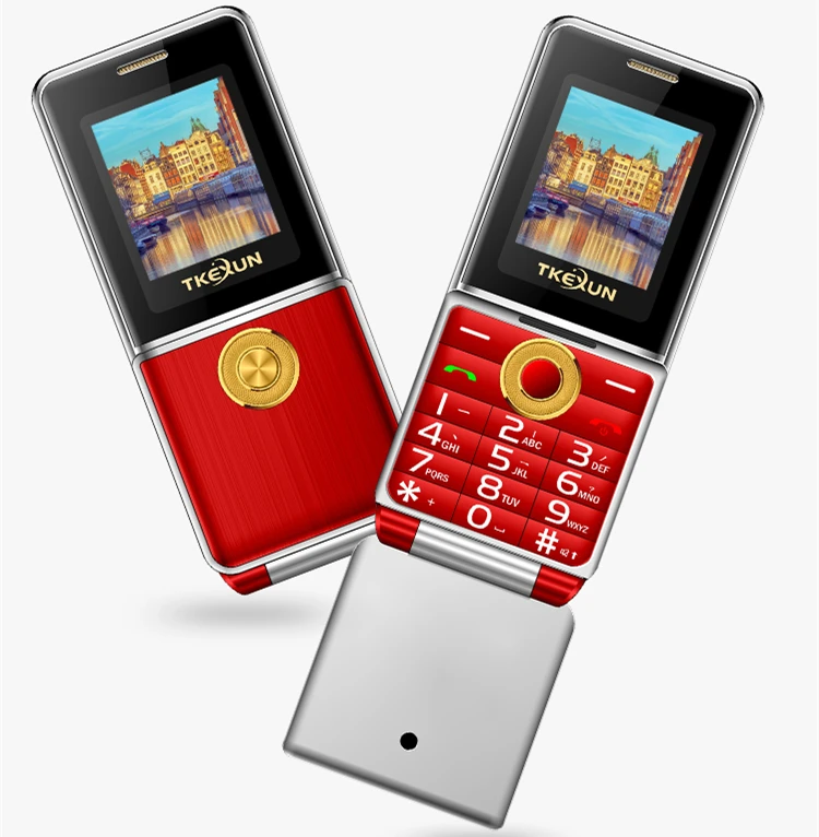 TKEXUN G6000 Flip Mobilni Telefon, 1.8 Inch Dvojno SIM Quad Band GSM Svetilka SOS gumb za Hitro Izbiranje Velike ruske tipkovnice mobilnih telefonov