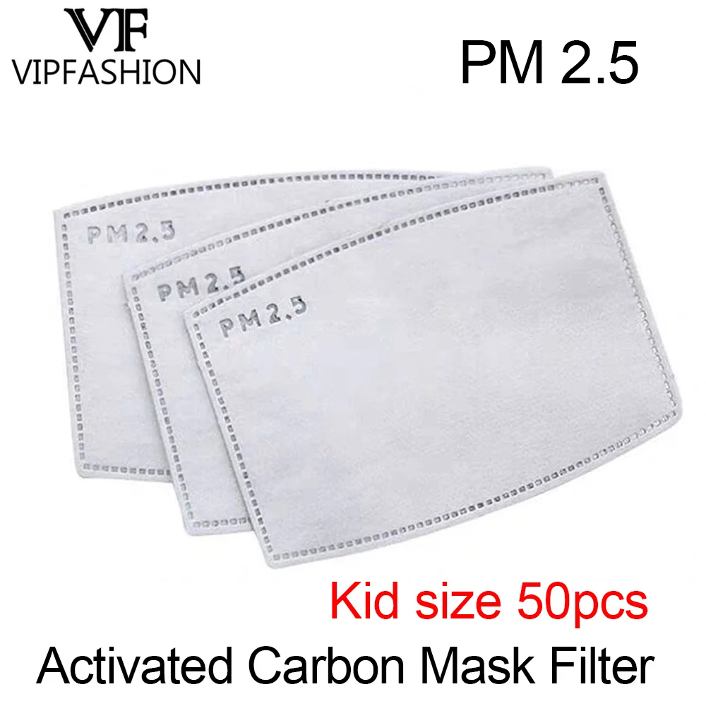 VIP FASHAION 50pcs/Veliko PM2.5 Filter Otrok Usta Masko Proti Meglica Masko Filter Papir