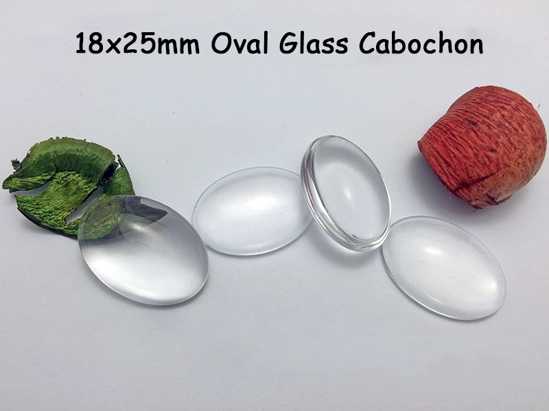 50pcs 18x25mm Ovalne Stekla Chrysoprase Cameo Ravno Nazaj Prozorno prozorno Kupolo Chrysoprase za DIY Nakit, Izdelava Dodatki