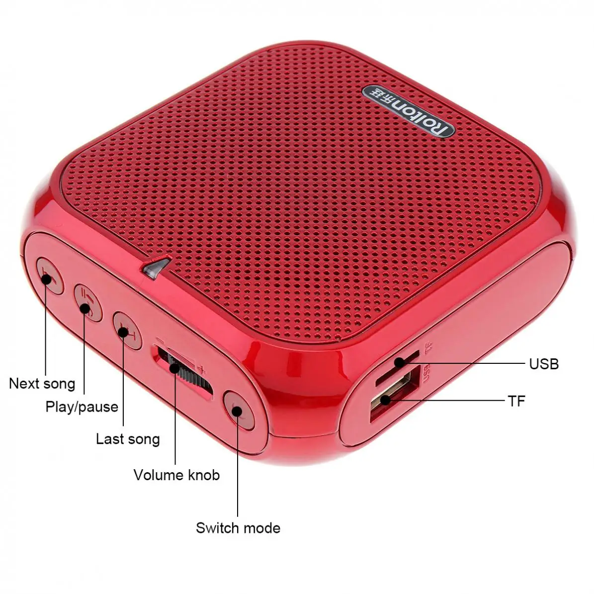 Rolton Mini Izvirni Zvok Megafon Prenosni Telefonski Ojačevalec Pas Posnetek Zvočnik Podpora TF USB, FM Radio, MP3 Predvajalnik