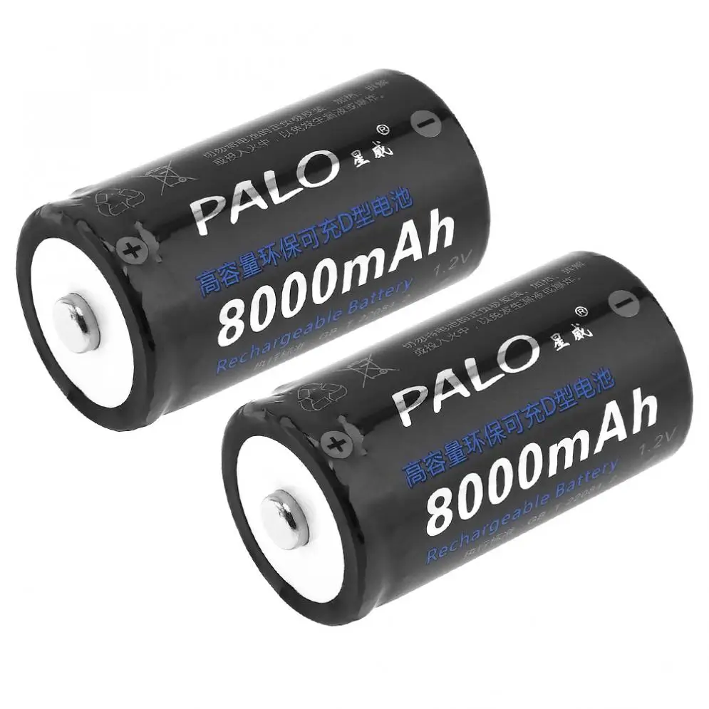 2pcs/veliko 1,2 V D Velikost 8000mAh Baterija Ni-MH z Več-trenutna Zaščita za Svetilko / bojler / Plinski Štedilnik